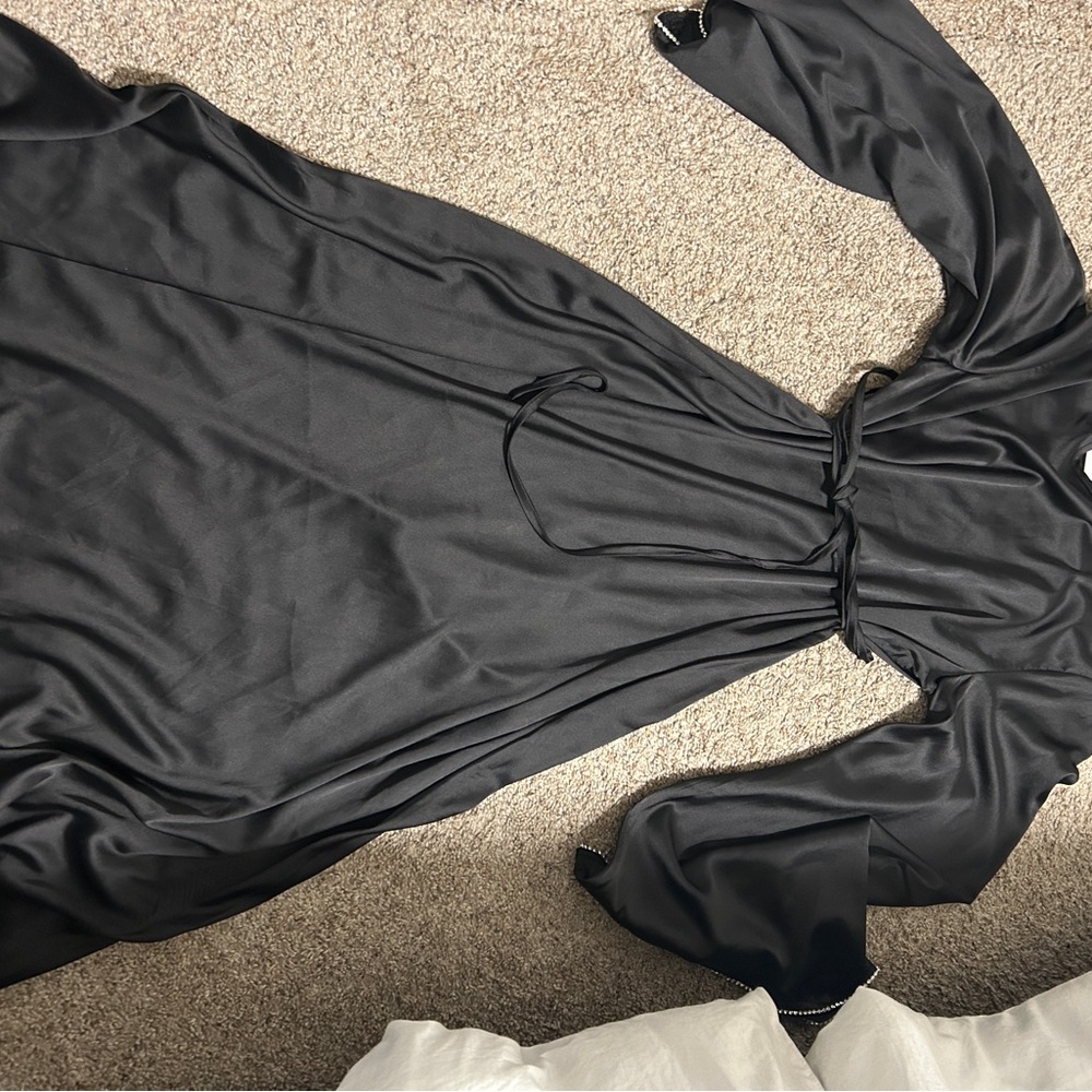 Elegant Black Satin Dress
